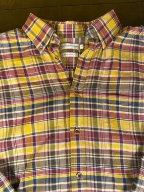 Southern Proper Men's Plaid Button Down Shirt Size Medium Traditional Fit
